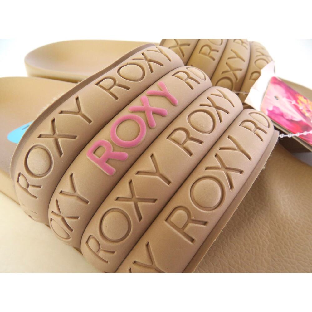 New Roxy Slippy WP Slide Sandals Women Sz 6 Beige - Picture 5 of 8